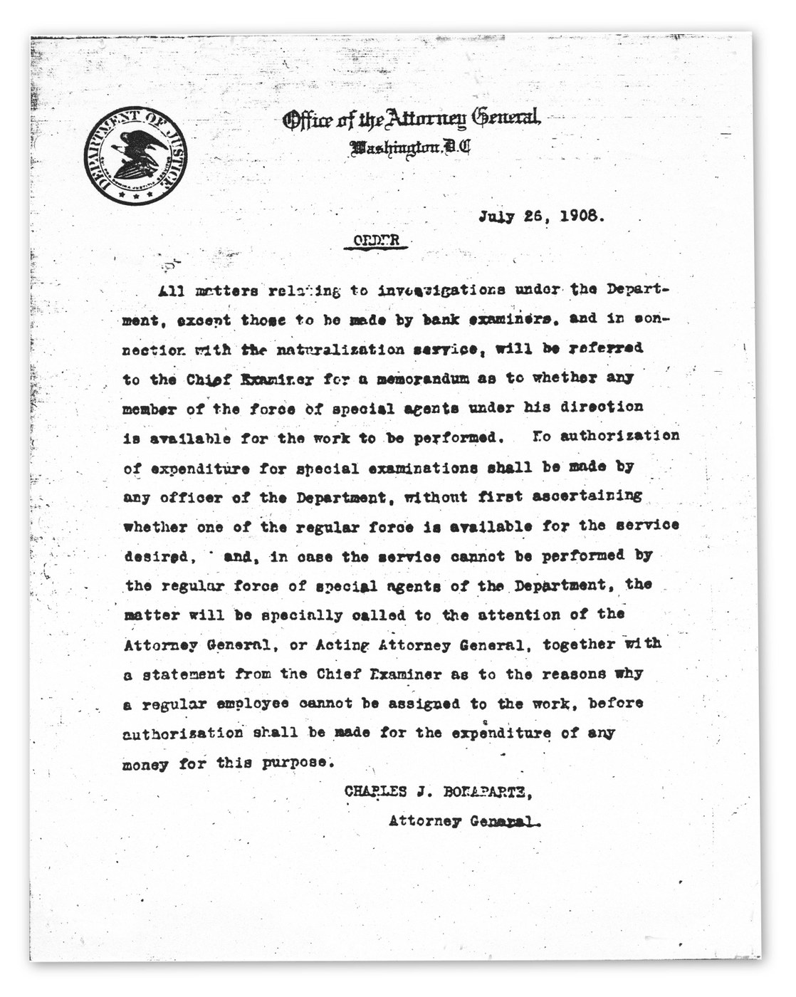 The Birth of the Federal Bureau of Investigation | FBI