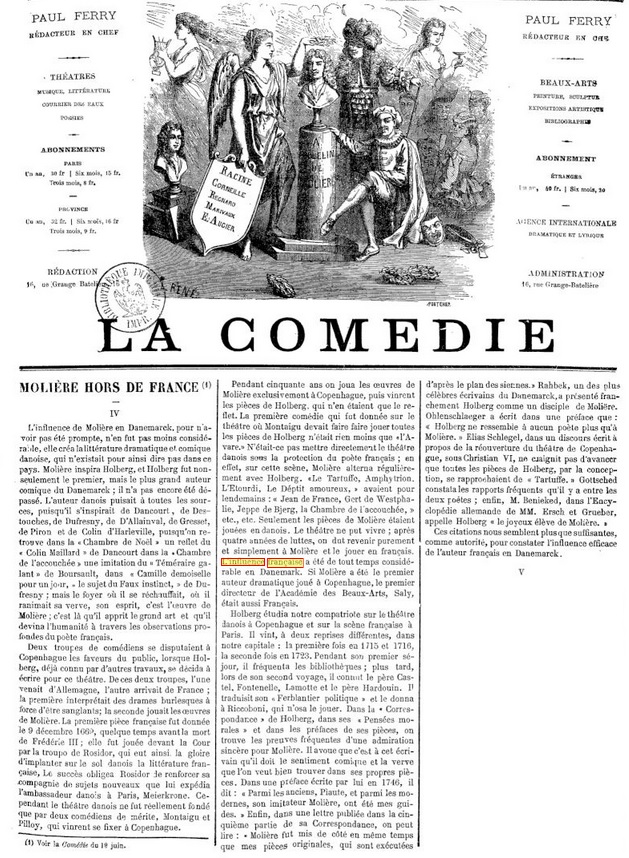 MOLIERE HORS DE FRANCE, Danemark | Retronews