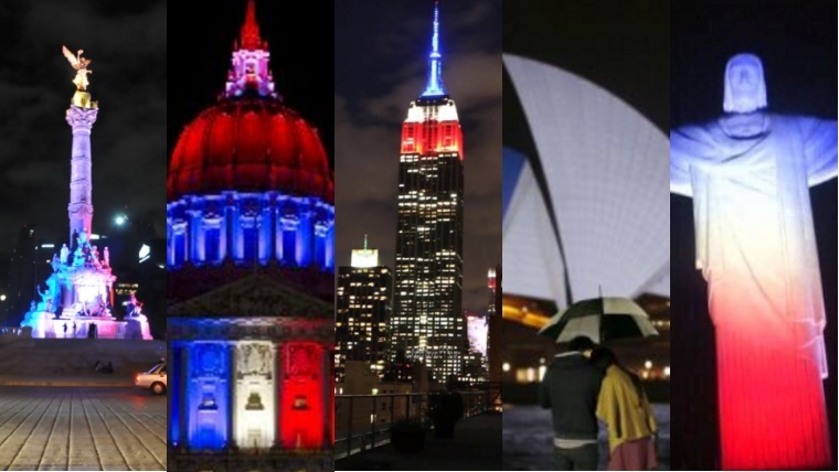 Los colores de la bandera francesa tiñen los monumentos del mundo | eldia.com/do