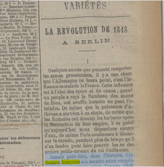 La Révolution de 1848 à Berlin, par M. HENRY MARET | Rétronews
