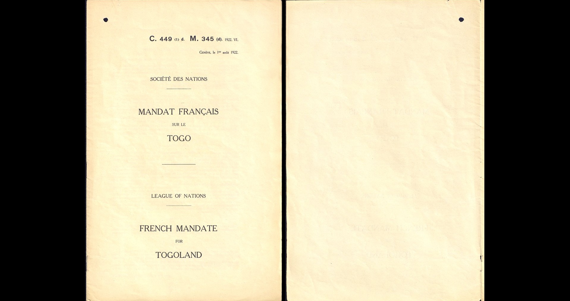 Mandat français sur le Togo | BNM