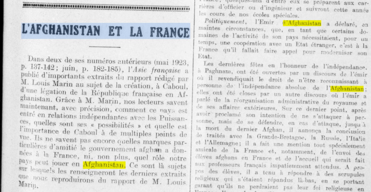 L’AFGHANISTAN ET LA FRANCE | Retronews