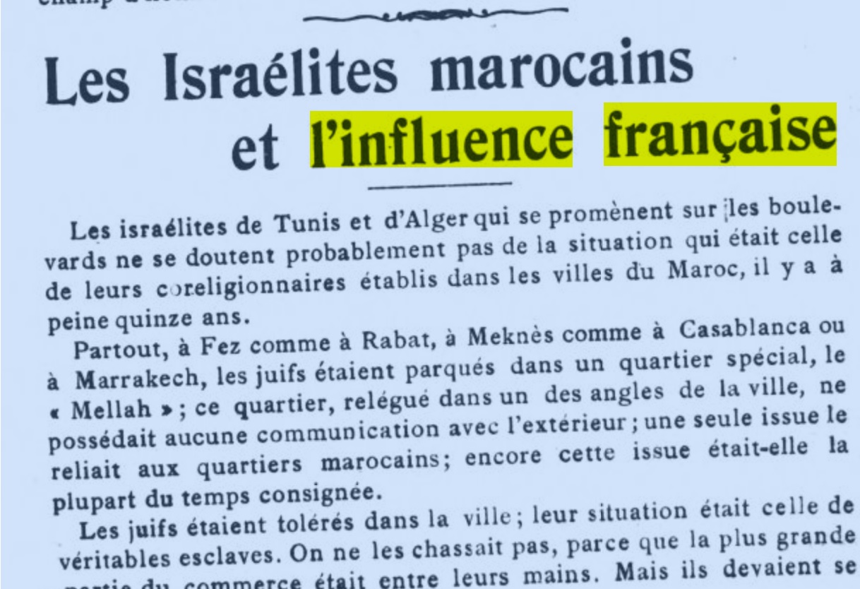 Les Israélites marocains et l’influence française | Retronews