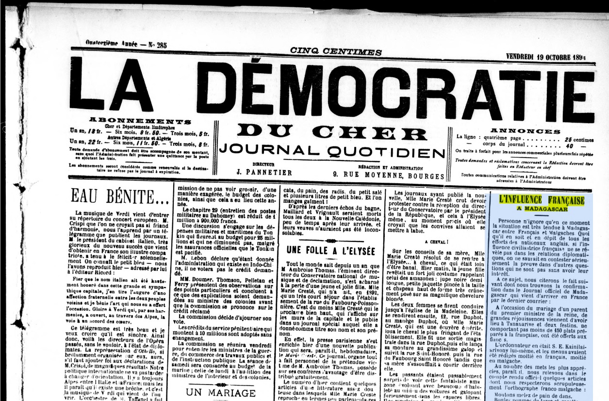 L’INFLUENCE FRANÇAISE A MADAGASCAR | Retronews