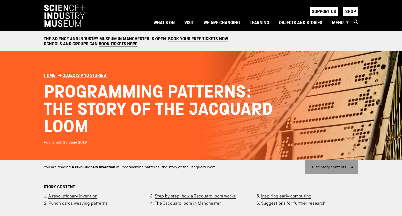Programming patterns: the story of the Jacquard loom | The Science and Industry Museum in Manchester