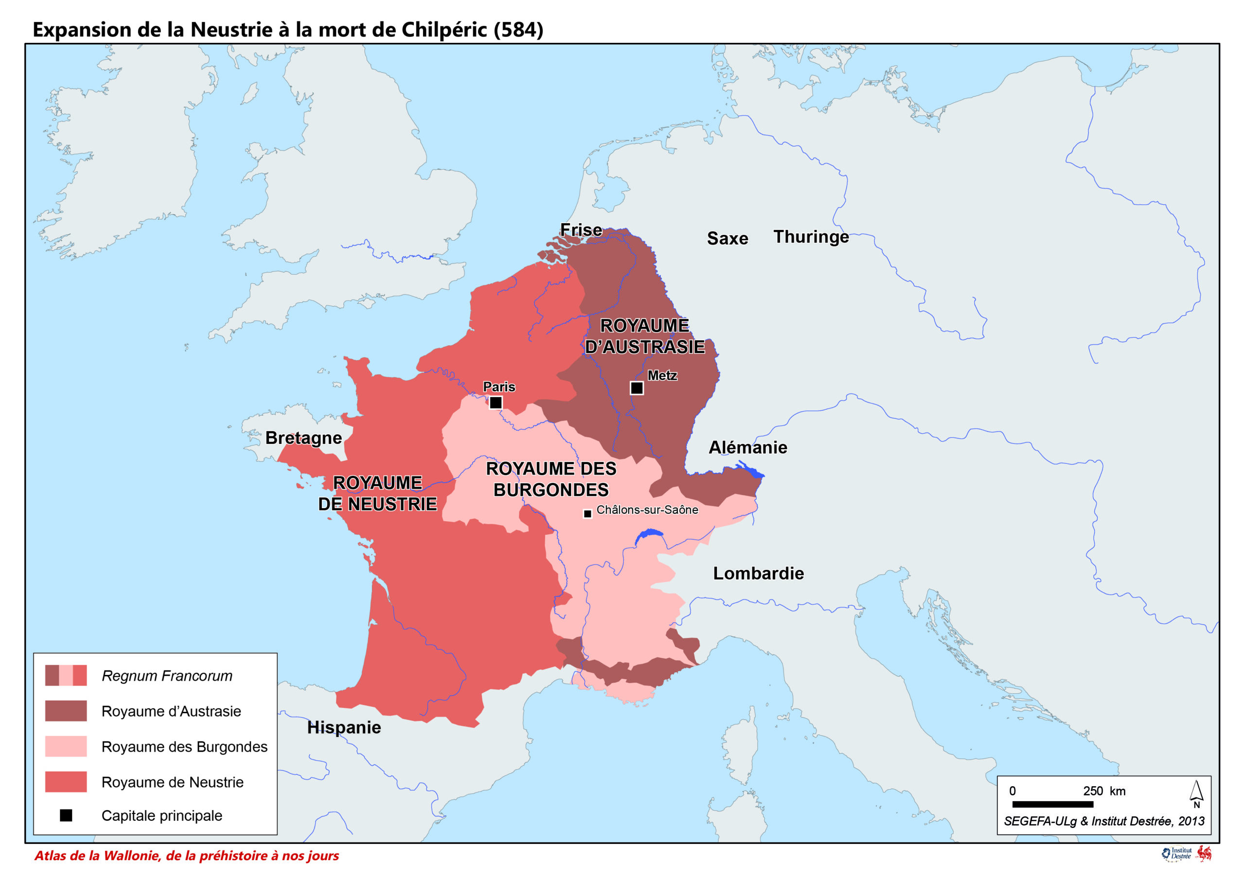 Expansion de la Neustrie à la mort de Chilpéric (584)