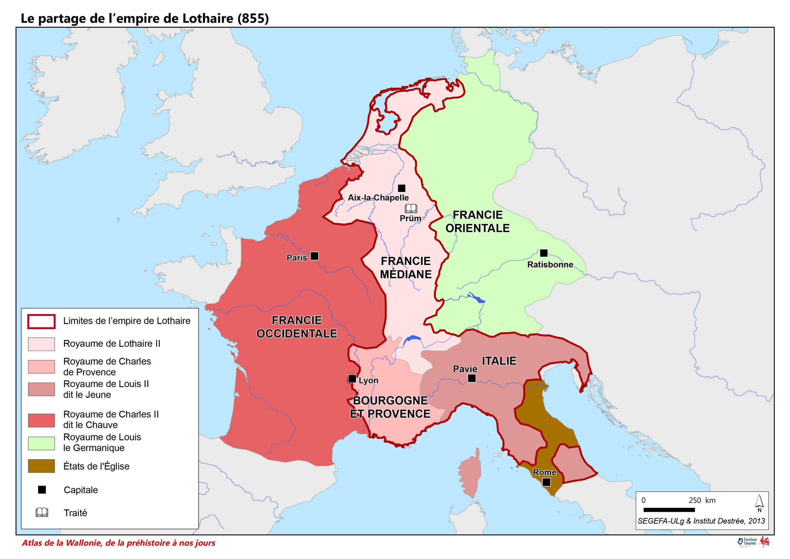 Le partage de l’empire de Lothaire (855)