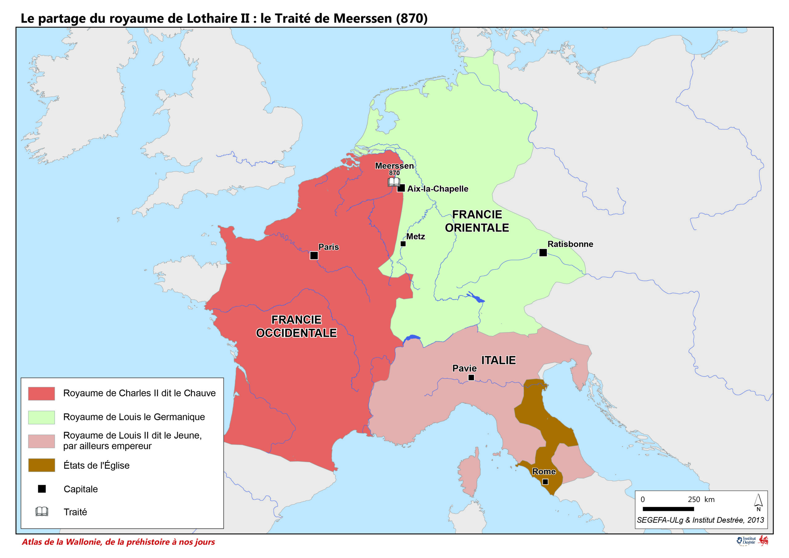 Le partage du royaume de Lothaire II : le Traité de Meerssen (870)
