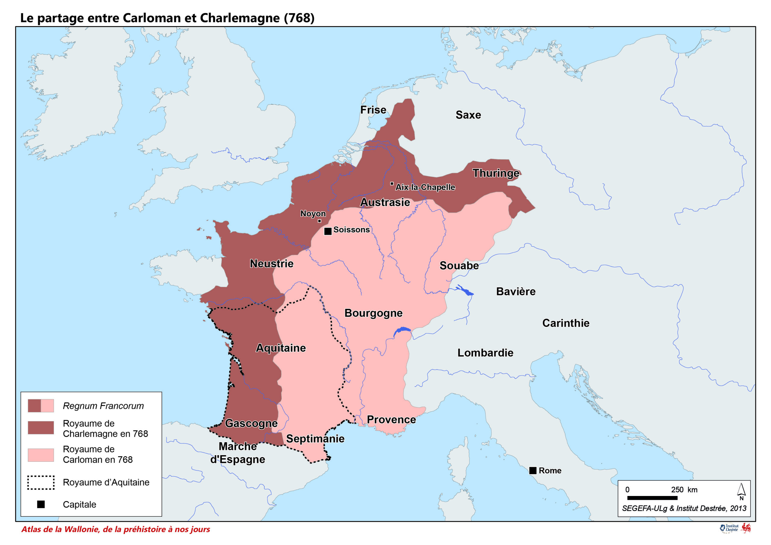 Le partage entre Carloman et Charlemagne (768)