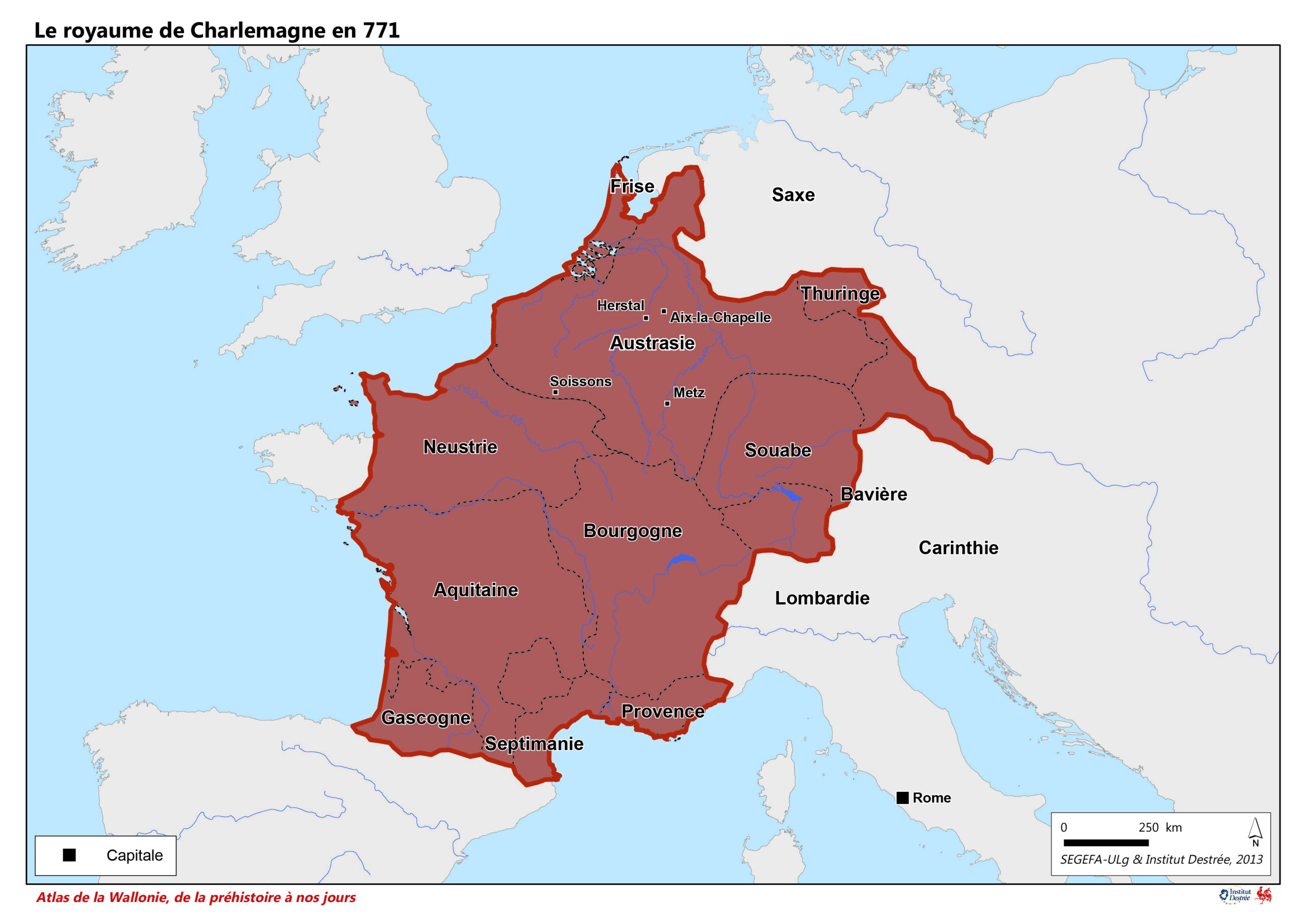 Le royaume de Charlemagne en 771