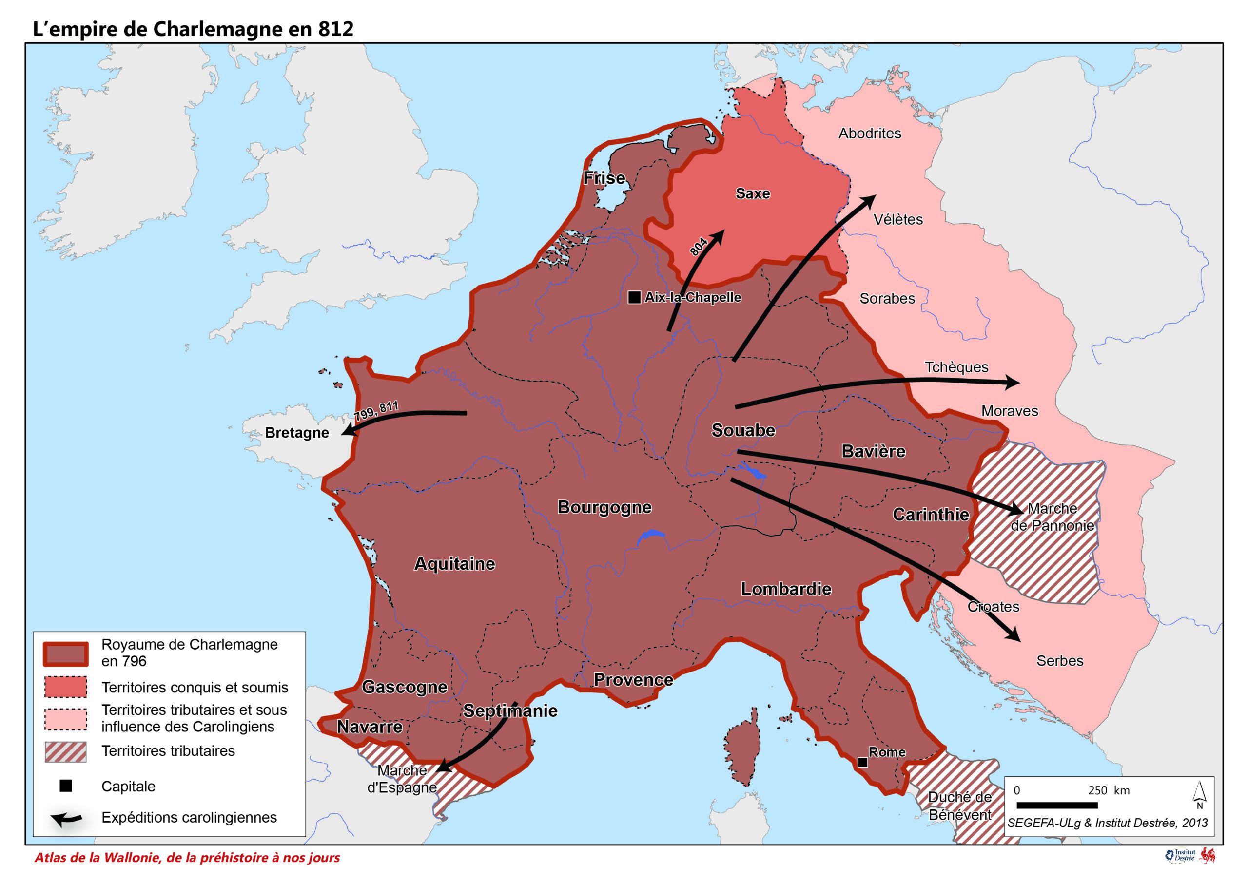 L’empire de Charlemagne en 812