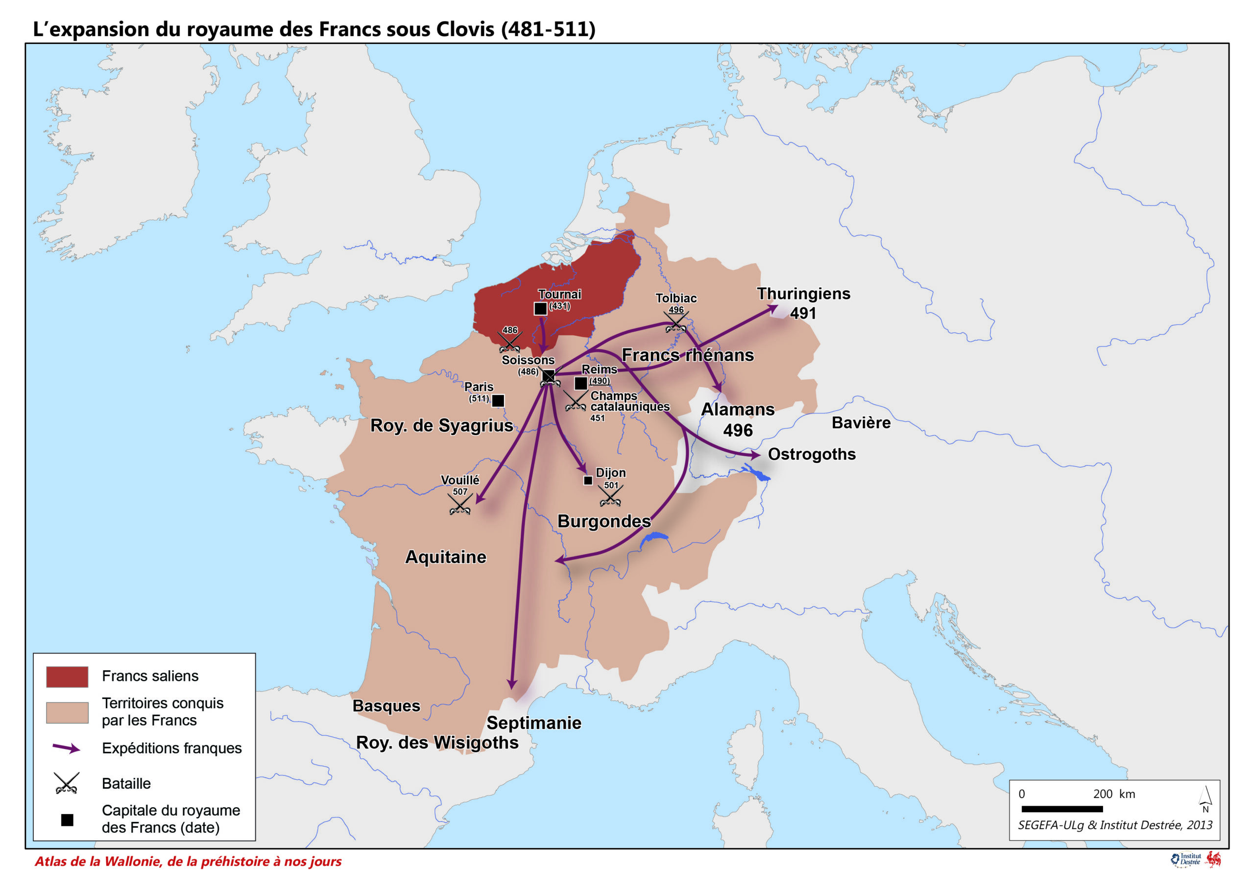 L’expansion du royaume des Francs sous Clovis (481-511)